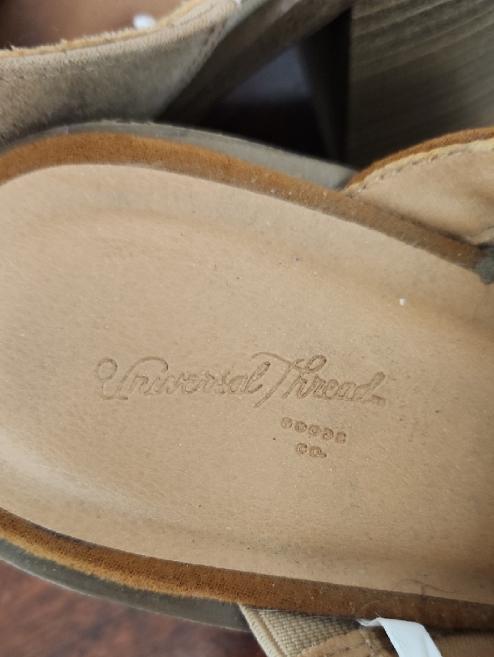 Universal Threads Patchwork Suede Block Heel Mules - Brown/Tan - Picture 2 of 3